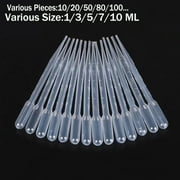 Plastic Transfer Pipettes 1/3/5/7/10ml, Graduated, Pack of 10/20/40/50....
