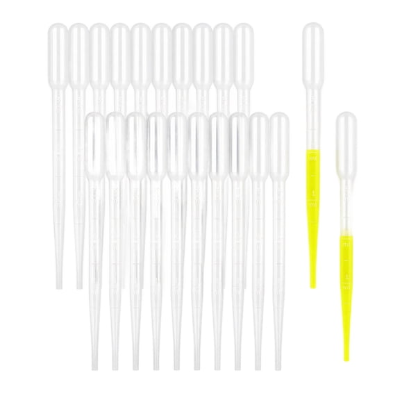 Plastic Transfer Pipettes 1ml Graduated Pasteur Pipettes Clear Squeezable Dropper Tubes for Liquid Transfer 20 Pack