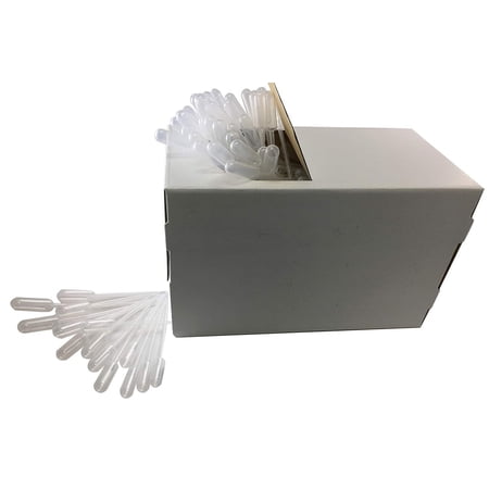 Plastic Transfer Pipettes 3mL Capacity-Graduated to 1mL (Pack of 500) Short Bulb, Non-Sterile, Dispenser Box by Sponix BioRx