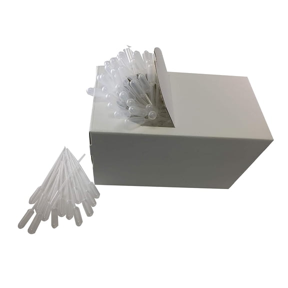 Plastic Transfer Pipettes, 3mL Capacity-Graduated to 1mL - Short Bulb, Sterile, 500 per Case by Sponix BioRx