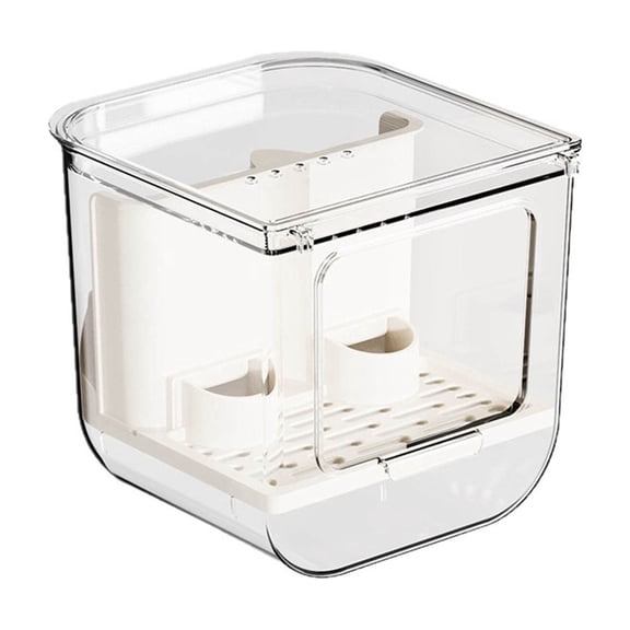 Transparent Bird Feeder for Cages Easy Filling & Cleaning Spill-Proof Design Suitable for Budgies Parakeets Canaries & Small Birds