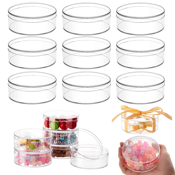 Plastic Transparent Round Storage Box for Candy Biscuit Clear 80x30mm Inner Diameter: 76.5mm