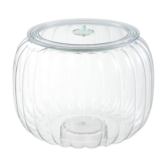 Plastic Transparent Storage Jar, Airtight Kitchen Container, Pumpkin Styled Rice Flour Candy Storage Box, Durable Thickened PET Material, Adjustable Ventilation Lid, Clear Visibility, Multiple Sizes