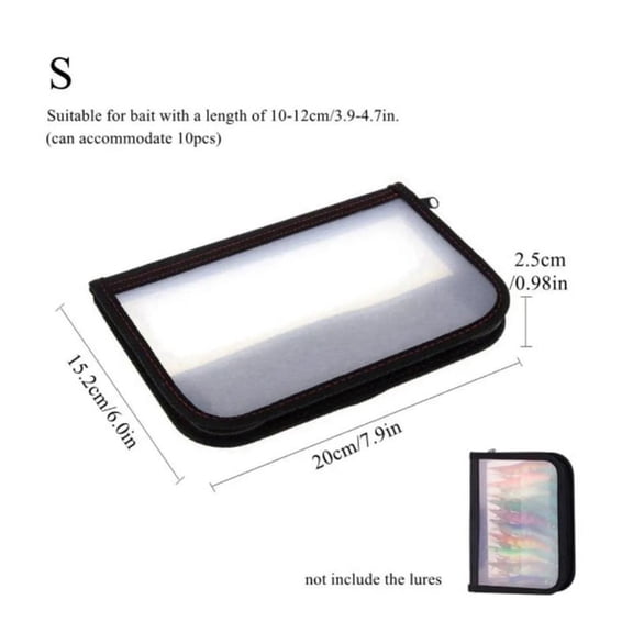 Plastic Transparent Visual Squid Jig Lure Hooks Storage Case With Two Way Zipper Fishing Lures Bag For Storing Squid Hooks Lure