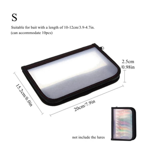 Plastic Transparent Visual Squid Jig Lure Hooks Storage Case With Two Way Zipper Fishing Lures Bag For Storing Squid Hooks Lure