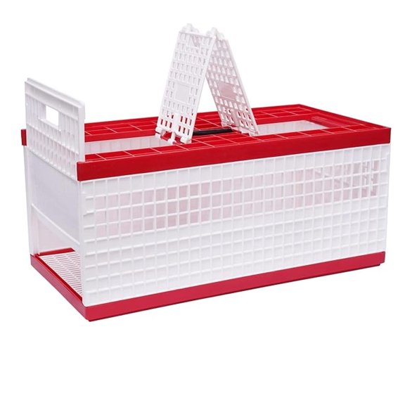 Plastic Transportation Pigeon Cage, 23.6"x12.2"x10.2", Foldable Pigeon Cage with Handle Easy to Clean for Training and Release Competition, with 2 Side Doors + 2 Top Department