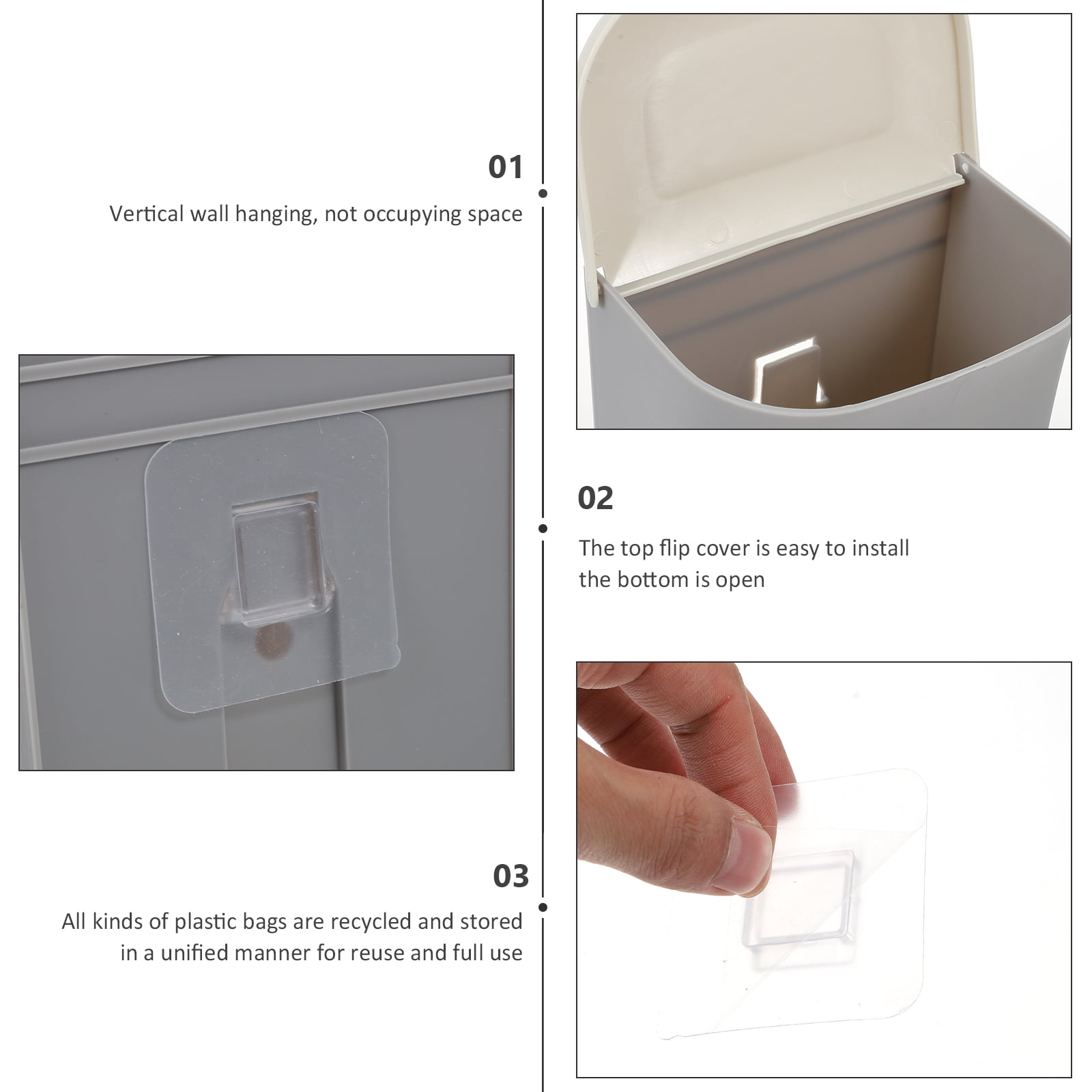 Plastic Trash Bag Holder 2pcs Plastic Garbage Bag Holders Wallmounted