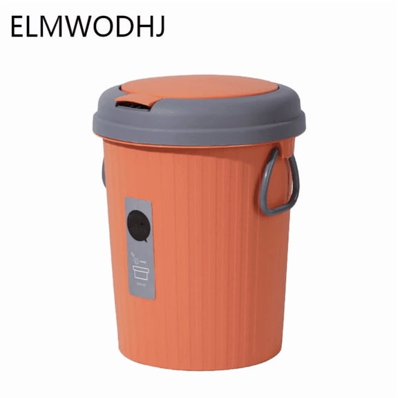 Plastic Trash Can Trash Can Waste Basket with Press Top Lid Garbage Container for Kitchen Bathroom Home Bedroom Livingroom Study Office