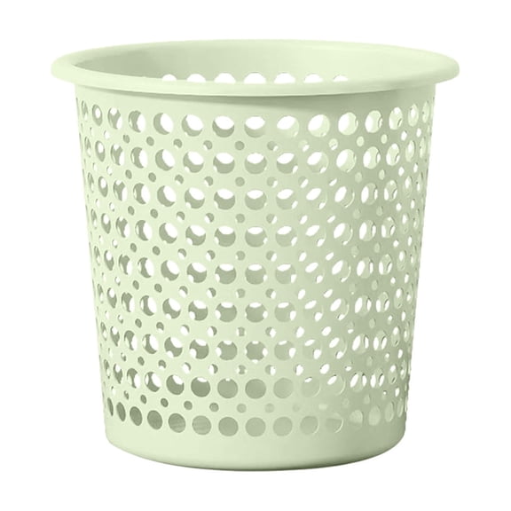 Plastic Trash Can Uncovered Perforated Mesh Garbage Cans Hollowed-Out Office Wastepaper Bin Stylish Simple Wastebasket for Home Kitchen Bedroom Bathroom