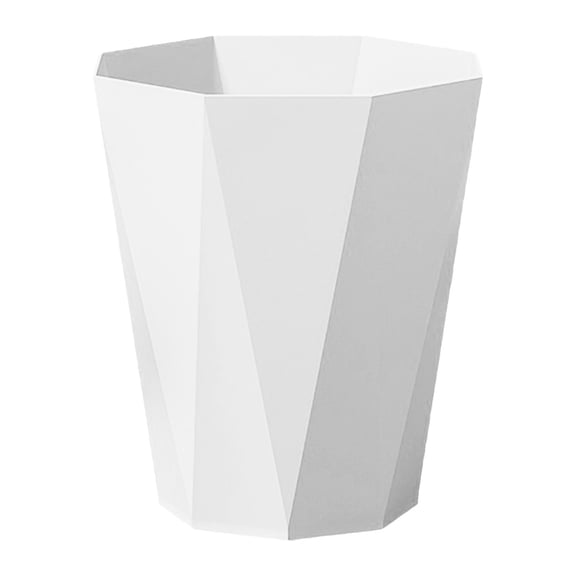 Plastic Trash Can - Waste basketbin for Office,Home,Bathroom,Kitchen - 11.6Inches - White