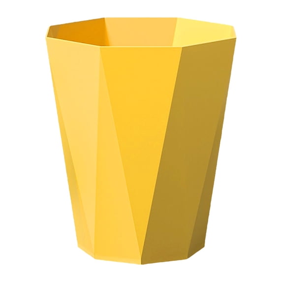 Plastic Trash Can - Waste basketbin for Office,Home,Bathroom,Kitchen - 11.6Inches - Yellow