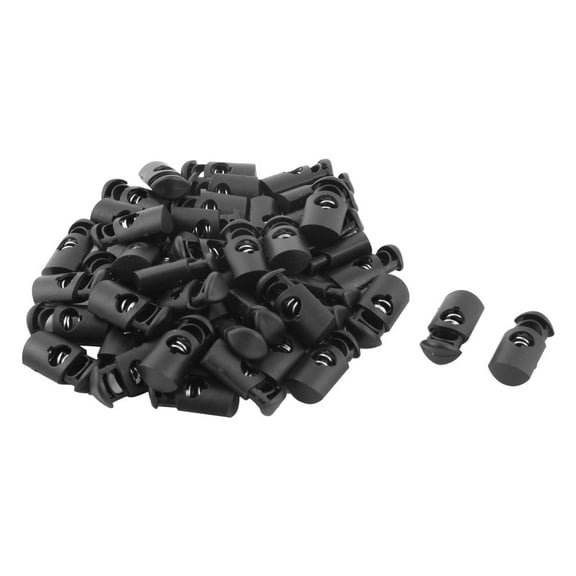 Plastic Travel Cord Locks Spring Loaded Stopper Toggle Buckle Rope Clamp 47PCS