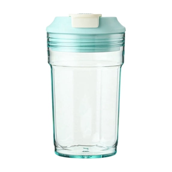 Plastic Travel Cup With Lid and Strap, Portable Iced Coffee Tumbler for Water Tea Cold Drinks Commuting Office Home, Blue