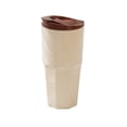 thumbnail image 1 of Plastic Travel Mug with Lid and Straw, 600ml Portable Tumbler for Iced Coffee Tea Water Juice Outdoor Office, Brown, 20 oz, 1 of 6