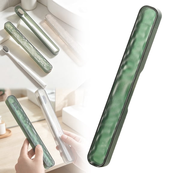 Plastic Travel Toothbrush Storage Tube Case, Toothbrush Holder Travel, Portable Toothbrush Cover Box, Toothbrush Case, Business Trip Toothbrush Container, Toothbrush Holder,8.23×0.98 in,Green