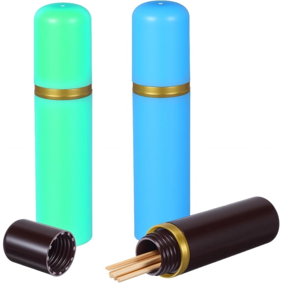 Portable Toothpick Holder Dispenser - Plastic Travel Toothpick Case for Pocket or Purse - Easy Carry