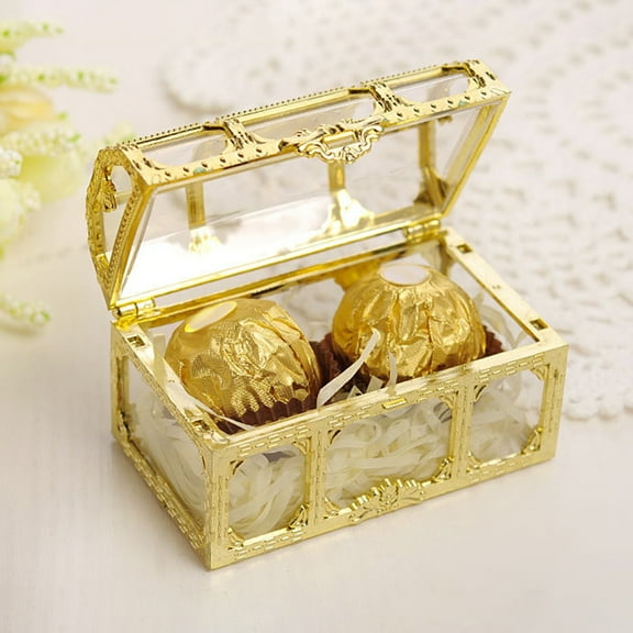 Plastic Treasure Box Candy Gift Jewelry Organizer DIY Trinket Storage Container Silver Plastic