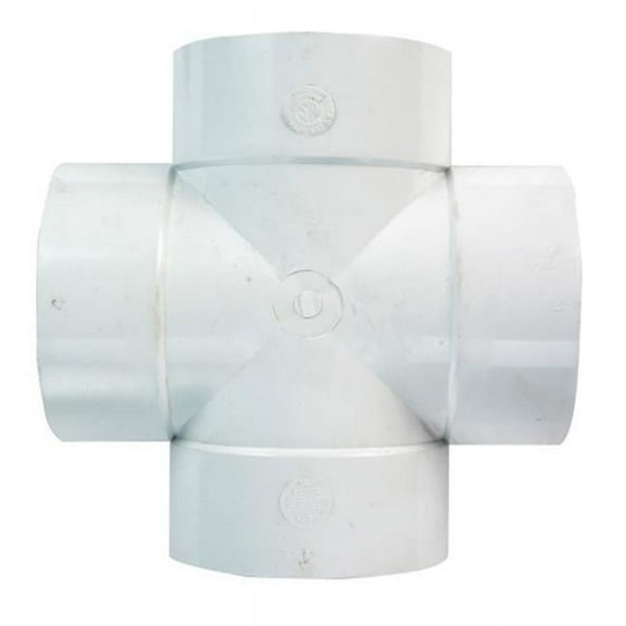 Plastic Trends P179 Schedule 35 4 In. Hub Each T X 4 In. D Hub Pvc Cross Tee