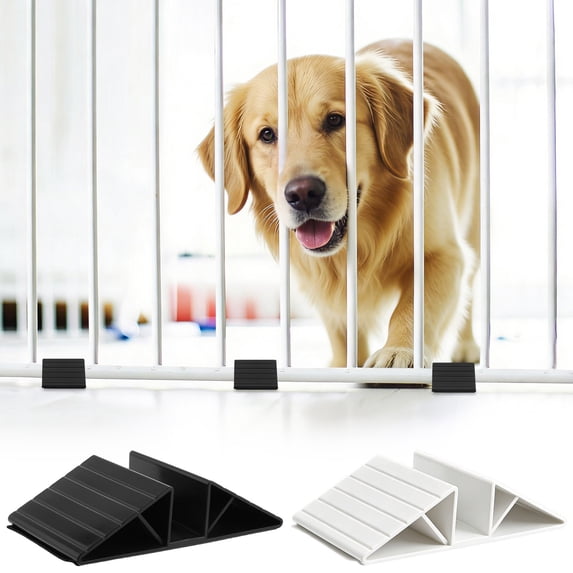 Plastic Triangle Support Feet for Pet and Baby Gates, Fences - Reinforcement Fittings for Free-Standing Dog Gates and Configurable Wood Panels