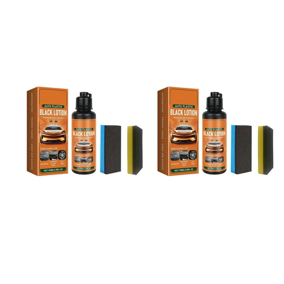 Plastic Trim Restorer And Interior Cleaner For Automotive Surfaces, Refurbishing Agent For Dashboard And Window Frames, Stain Cleaning Formula With Applicator Sponge For Detailing