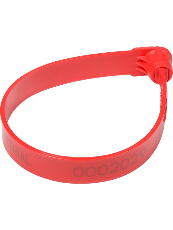 670477RD Plastic Truck Seal - 7.5 in. - 60 lbs Break Strength, Red - Pack of 100