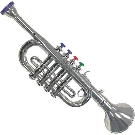 Plastic Trumpet Wind Instrument Toy, Lightweight Sturdy Portable Musical Toy, Easy-Blow Fun Blowing Toy, Reusable Leisure Toy for Adult Party Outdoor Amusement and Festive Gatherings, 14.57in, B