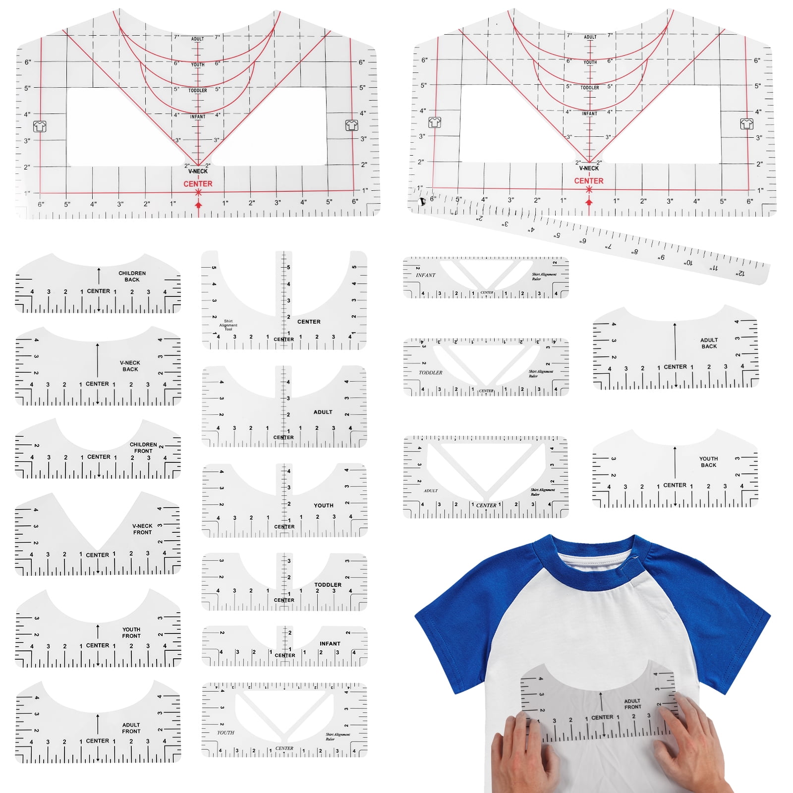 Plastic Tshirt Ruler Guide Enduring T Shirt Alignment Ruler Lightweight ...