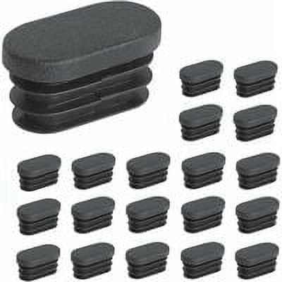Plastic Tube Caps for Furniture Legs Oval Plastic Chair Leg Caps Oval Tube Plug for Furniture Legs Trampoline Cabinet Chair 20 Pieces 20x40mm