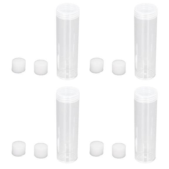 Plastic Tubes, Keep Neat Round Clear Tube Easy To Load For Quarters For 25mm / 0.98in
