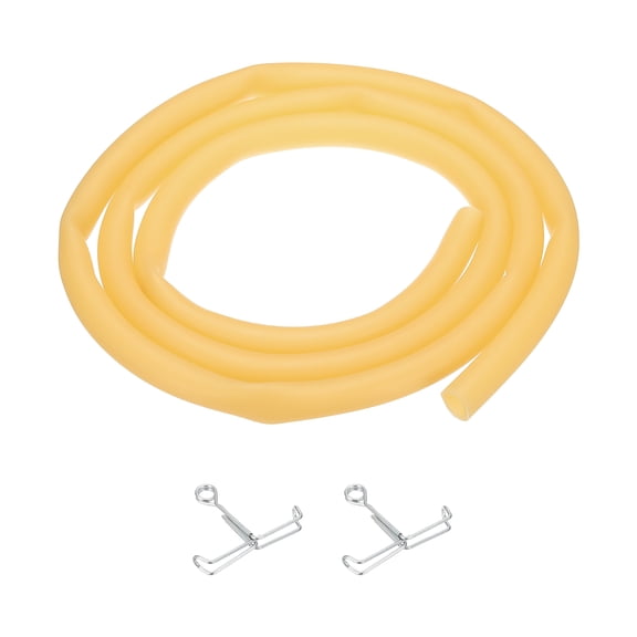 Plastic Tubing, 12mmx17mmx2m Vinyl Tubing Tube with Hose Clamps, Soft Hose Line Pipe for Multipurpose Industrial Vinyl Aquarium, Yellow