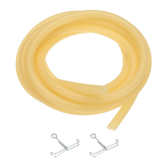 Plastic Tubing, 2mmx4mmx2m Vinyl Tubing Tube with Hose Clamps, Soft Hose Line Pipe for Multipurpose Industrial Vinyl Aquarium, Yellow