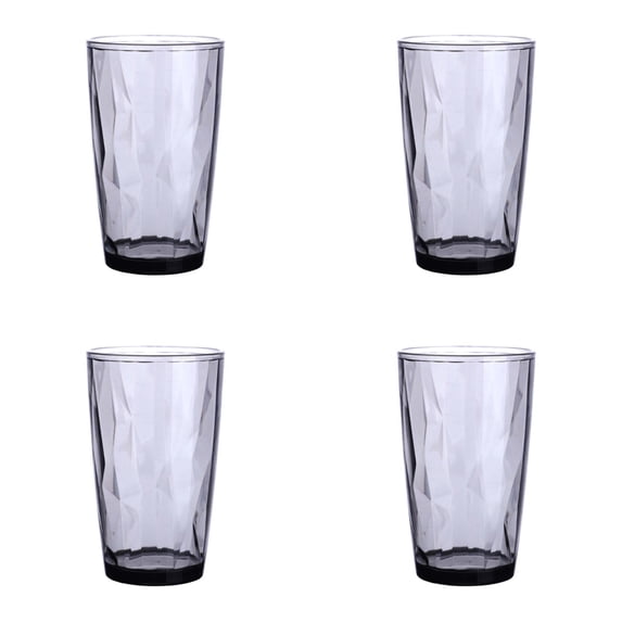 Tumblers Drinking Glasses Set of 4, Clear Acrylic Drinking Cups Glasses Beverage Cups Tumbler for Poolside Party, Stackable, Dishwasher Safe, Easy to Clean, Large Capacity