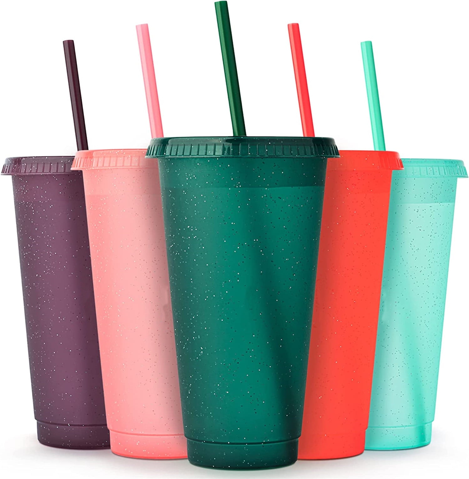 Plastic Iced Coffee Cup Lid Reusable  Iced Coffee Tumblers Straw - 5/10pcs  Cute - Aliexpress