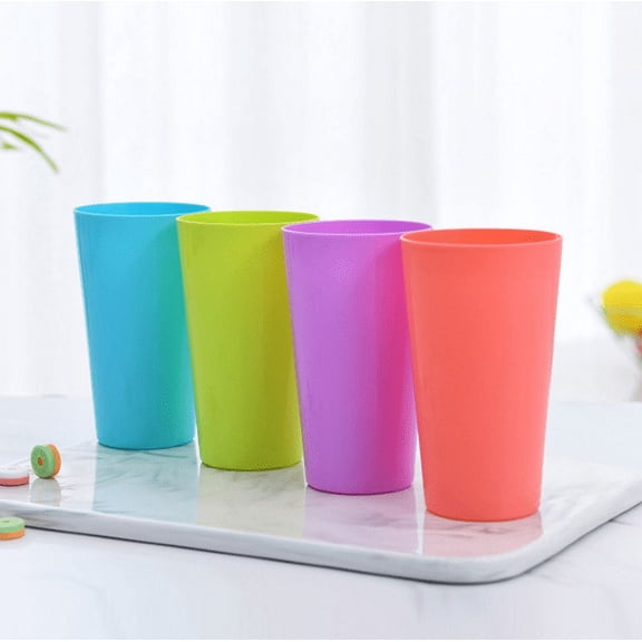 Plastic Tumblers Reusable Plastic Drinking Cups, Set of 12 Unbreakable BPA Free Dishwasher Safe for s Adults Home Party Cups Indoor Outdoor Use, 4 Assorted Colors