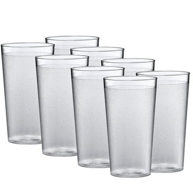 Plastic Tumblers Set Of 8,Plastic Drinking Glasses ,16 OZ Clear Plastic