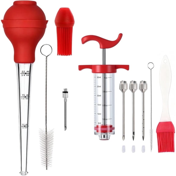 Daletu Turkey Baster Meat Injector Syringe Kit, Meat Baster for Cooking & Basting, Large Capacity Marinade Injector Turkey Beef Pork Chicken
