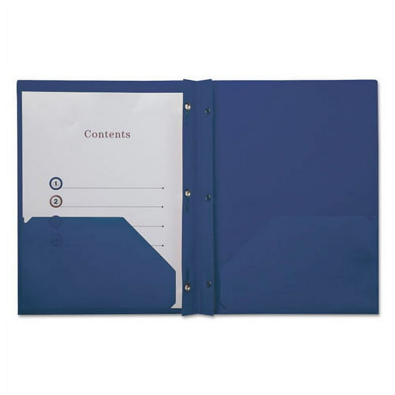 Plastic Twin-Pocket Report Covers, Three-Prong Fastener, 11 x 8.5, Roya Blue/ Royal Blue, 10/Pack Plastic Twin-Pocket Report Covers, Three-Prong Fastener, 11 x 8.5, Roya Blue/ Royal Blue, 10/Pack