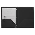 thumbnail image 1 of Plastic Twin-Pocket Report Covers With 3 Fasteners, 100 Sheets, Black, 10/pk, 1 of 5