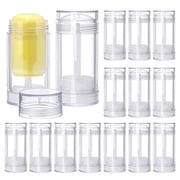 Plastic Twist Up Deodorant Bottles Refillable Bottom Refilling Round Stick Column Clear 36x78mm Capacity 30ml1.01fl. oz DIY