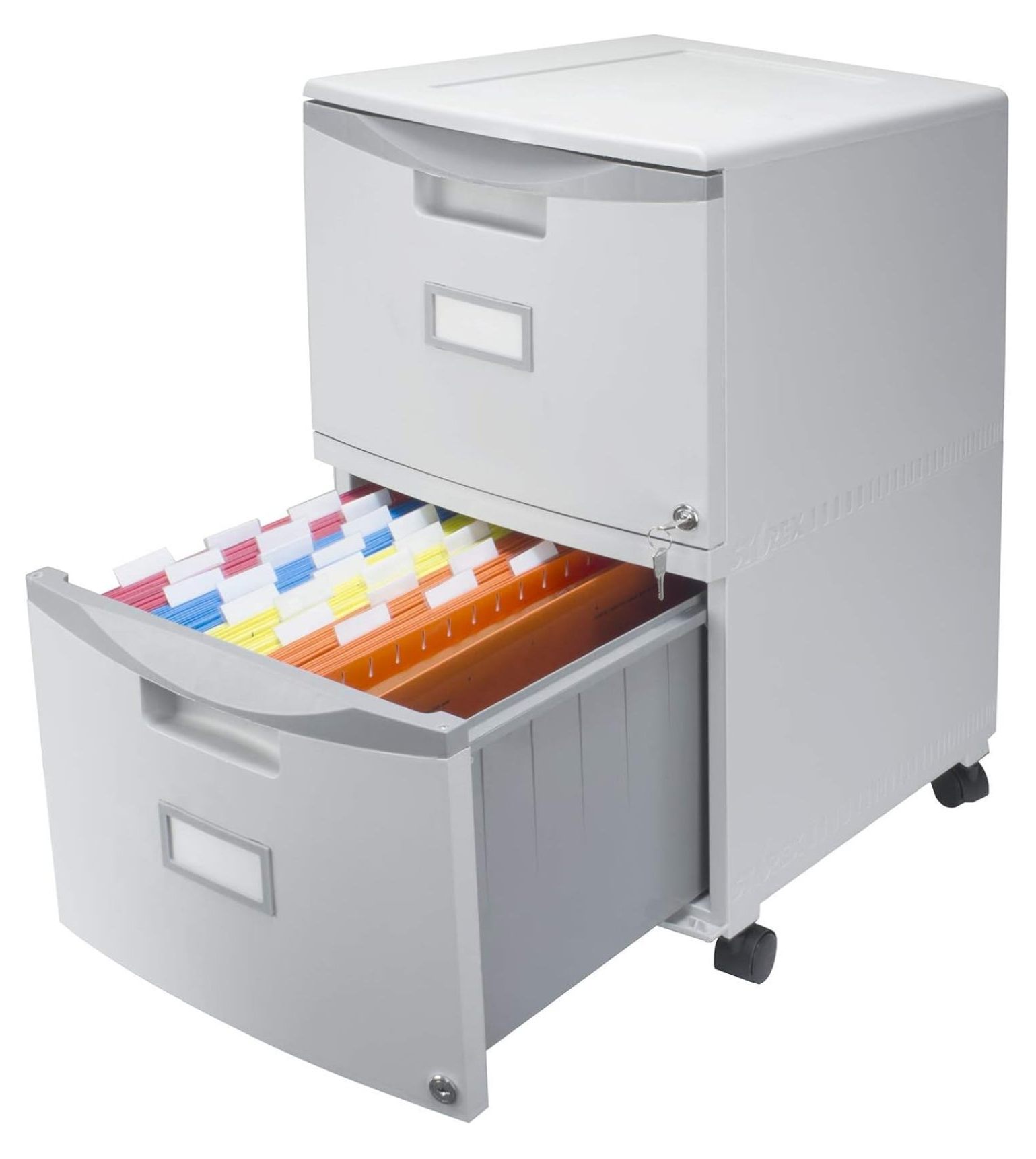 Plastic TwoDrawer File Locking Document Organizer with
