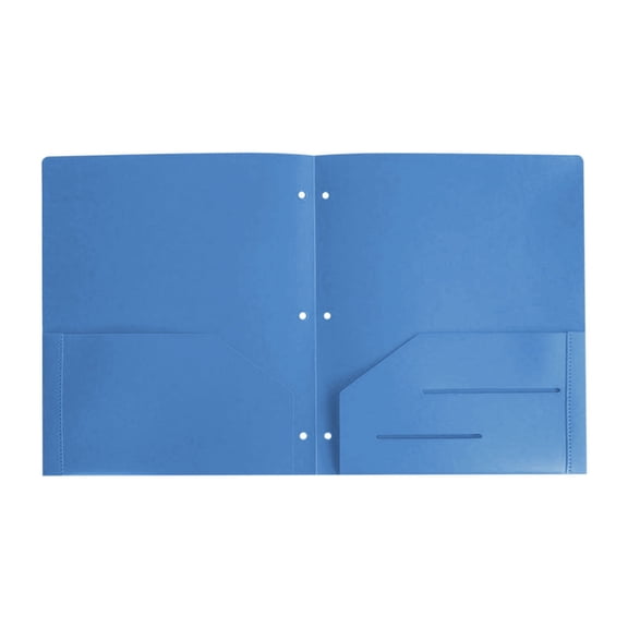 Plastic Two Pocket Folders, 3 Hole Punched File Folders for 3 Ring Binder Divider Folder for Notebooks