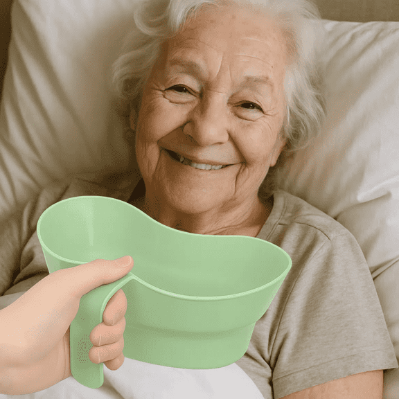 Plastic U-Shaped Tooth Brushing Tray for Elderly Bedridden Patients - Oral Care Basin Cup, 880ml Inward Curved Spit Bowl, Hospital & Home Care