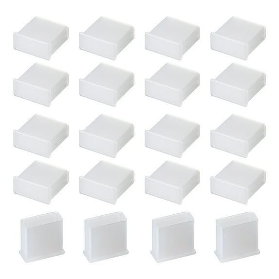 Plastic USB 2.0 Anti-Dust Stopper Cap Cover Semi Clear 20 pcs
