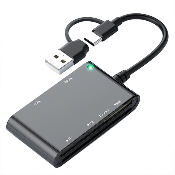 Plastic USB C/A Intelligent Card Reader Portable Plugs and Play for Intelligent/MS Card Travel and Use