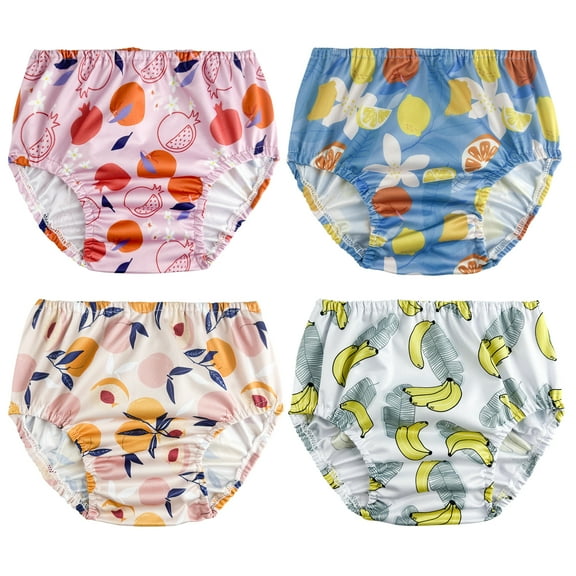 Plastic Underwear Covers for Potty Training Diaper Covers for Girls Cute Rubber Pants for Toddlers Plastic Diaper Covers Toddler Swim Diaper Cover 4 Packs Girls 2T