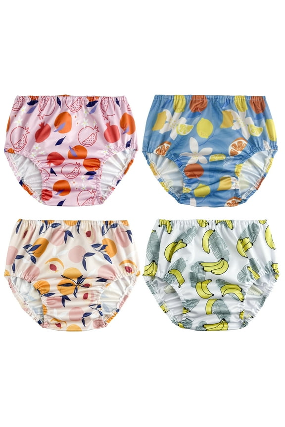 Plastic Underwear Covers for Potty Training Toddler Rubber Pants for Babies Cute Rubber Pants for Toddlers Plastic Diaper Covers Plastic Pants 4 Packs Girls 4T