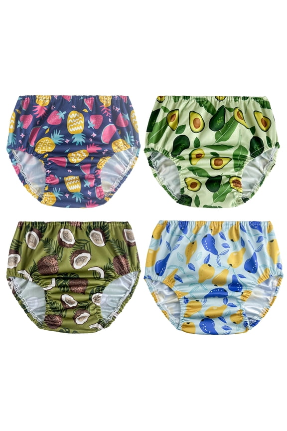 Plastic Underwear Covers for Potty Training Cute Rubber Pants for Toddlers Rubber Training Pants for Toddlers 4 Packs Boys 4T