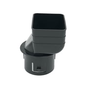 Plastic Universal Downspout to Drain Tile Adapter 2X3X3 CASE3, BLACK