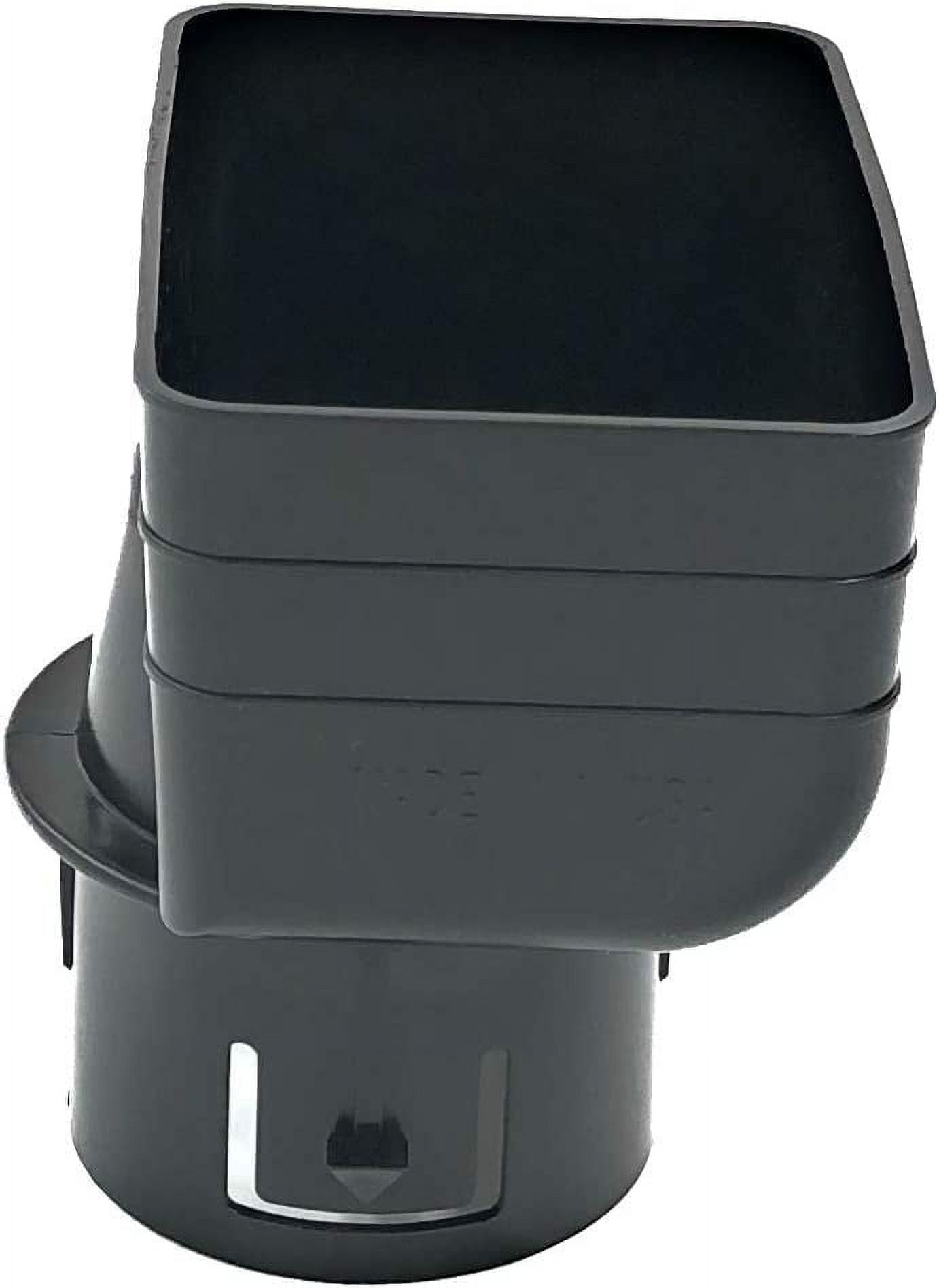 Plastic Universal Downspout To Drain Tile Adapter (3X4x3, Black