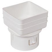 Plastic Universal Downspout to Drain Tile Adapter (4X4X4 WHITE)